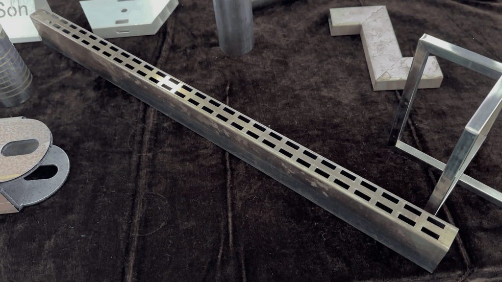 Laser cut perforated steel square tube with dense hole array for commercial gym racks
