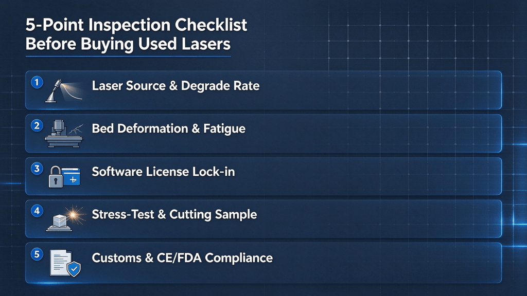 5 point inspection checklist before buying a used laser cutting machine